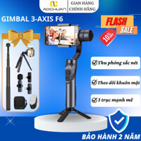 Gimbal chống rung 3-AXIS F6, Tay cầm chống rung điện thoại giá rẻ, Gậy quay phim kết nối bluetooth