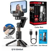 Gimbal Chống Rung Cho Điện Thoại Q18 Gymball Chống Rung Quay Phim, Chụp Hình Có Đèn Led Trợ Sáng, Xoay 360 Độ