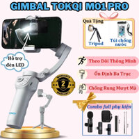 Gimbal điện thoại TOKQI M01, Gymbal chống rung 3 trục cao cấp pin 3600 mAh dùng 8H liên tục