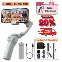 Gimbal kẹp điện thoại chống rung TOKQI M01, Hỗ trợ tất cả dòng máy, Chống rung 3 trục, Pin 3600 mAh 8H