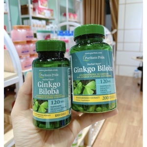 Viên uống tăng cường trí nhớ Ginkgo Biloba 120 mg Puritan's Pride, hộp 100 viên