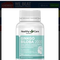 Ginkgo Biloba 2000mg - Healthy Care của Úc