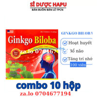 Ginkgo Biloba 240mg hoạt huyết dưỡng não tăng cường trí nhớ , lưu thông máu não hộp 100 viên(combo 10 hộp)