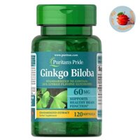 Ginkgo Biloba 60mg Puritan's Pride (Viên uống hỗ trợ tuần hoàn não của Puritan's Pride) - 120 viên nang mềm