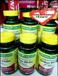 Ginkgo biloba Spring Valley 60mg(240 viên), tăng cường tuần hoàn não