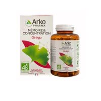 Ginkgo Bio H/150v ARKOPHARMA Bạch quả hữu cơ bổ não, cải thiện trí nhớ