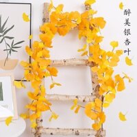 Ginkgo vàng điều hòa chặn dây leo nhựa, trang trí nội thất mô phỏng cây xanh