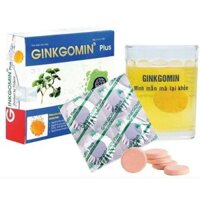 Ginkgomin Plus - Viên sủi bổ não tăng lực - Hộp 20 viên