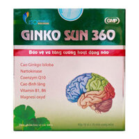 Ginko Sun 360, hỗ trợ tăng cường tuần hoàn não, tuần hoàn ngoại vi