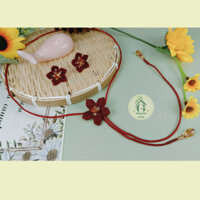 [GINNY HOUSE] Set vòng cổ + hoa tai handmade họa tiết hoa GS2