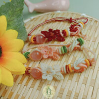 [GINNY HOUSE] Vòng tay macrame handmade họa tiết hoa đào thắt nút nhiều màu GB6