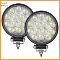 Gió 14Led Tròn Thanh 2 Chiếc 4.5 Inch 42W 2500LM 6000K Đèn Lái Xe Cho Xe SUV Xe Tải ATV Thuyền IP67 Chống Thấm Nước