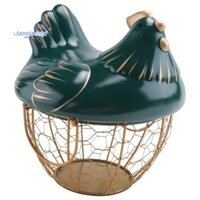 Giỏ Bảo Quản Trứng Dây Kim Loại Giỏ Trái Cây Có Nắp Hình Gà Hộp Đựng Trứng Gốm, Bảo Quản Giữ 30 Trứng