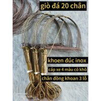 giò bẫy gà rừng chân đồng khoan 3 lỗ khoen đúc inox