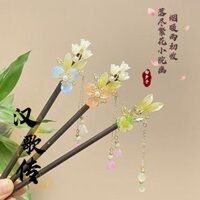 Gió cổ, chuông, hoa lan, pin tinh tế, pin gỗ cao cấp phong cách Trung Quốc mới, chốt gỗ tua rua Hanfu, mặt ngựa, váy, mũ