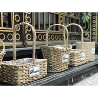 Giỏ cói căm hoa cao cấp
