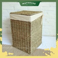 Giỏ Cói, Giỏ Đựng Quần Áo Mây Tre, Kèm Vải Lót, Xưởng MAYHOUSE, Giá Rẻ, Decor, Hàng Loại 1 Đan Kỹ, Có Nắp, Đủ Size