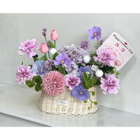 giỏ cói hoa lụa
