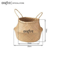 Giỏ cói trơn trồng câydecorđựng quần áođựng vật dụng nhỏ, Hàng XK Châu Âu  2025303540 - 25cm