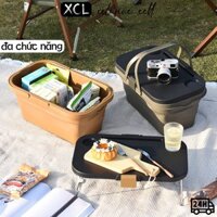 Giỏ Dã Ngoại Giỏ nhựa gấp gọn, thùng đựng đồ kèm mặt bàn kích thước lớn gấp gọn 30L