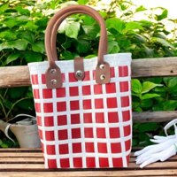 Giỏ Đan 8ly phối 2p2,Giỏ Đan Tay, Túi Xách Đan Thủ Công Handmade, Làn Nhựa Đi Chợ, Phối Với Áo Dài, Đầm Đi Biển Chụp Ảnh