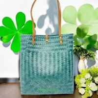 Giỏ Đan Nhựa,Giỏ Đệm Đứng Đan Tay, Túi Xách Đan Thủ Công Handmade, Làn Nhựa Đi Chợ,Túi Xách Đẹp Đi Biển,Sọt đựng đồ