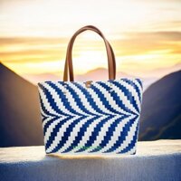 Giỏ Đan Nhựa,Giỏ Hình Mũi Tên Đan Tay, Túi Xách Đan Thủ Công Handmade, Làn Nhựa Đi Chợ,Túi Xách Đẹp Đi Biển,Sọt đựng đồ