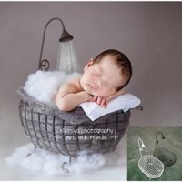 Giỏ đạo cụ chụp ảnh cho trẻ sơ sinh mới, khung phụ trợ chụp ảnh cho trẻ em, bồn tắm nhỏ