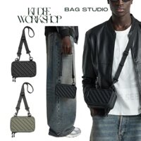 Giỏ đeo chéo dáng hộp messenger vuông đen trơn đơn giản dễ phối đồ, túi chéo phụ kiện thời trang phong cách KINDEE