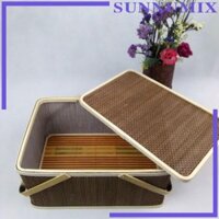 Giỏ dệt bằng tre Giỏ cầm tay có tay cầm cho đồ ăn nhẹ bánh trung thu Ủng hộ bữa tiệc