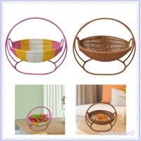 Giỏ dệt tay có tay cầm Bát trái cây Bánh quy ăn nhẹ Hiển thị Giá đỡ trái cây Thực phẩm