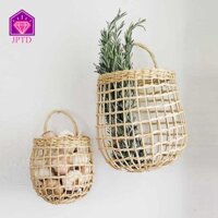 Giỏ dệt thủ công CABEZA Willow, Giỏ đựng đồ trang trí rỗng, Giỏ hoa treo tường bền sáng tạo tại nhà