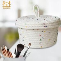 Giỏ dệt tròn nhỏ chống lưu trữ có nắp Giỏ quần áo bẩn cho đồ chơi Phòng khách Mầm non