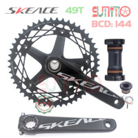 Giò dĩa trục rỗng SKEACE 49T-165mm kèm BB68 gắn xe đạp fixed gear