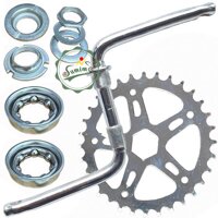 Giò dĩa xe đạp - Đùi dĩa cốt luồn FC-32T-125mm kèm chén bi nhỏ 43.5mm