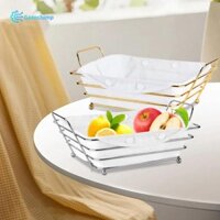 Giỏ đựng bánh mì phục vụ bánh mì và bánh ngọt 43x9.06x3.94inch Hộp đựng bát trái cây bằng sắt vuông cho gia đình