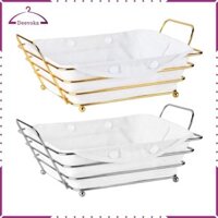Giỏ đựng bánh mì phục vụ bánh mì và bánh ngọt 43x9.06x3.94inch Hộp đựng bát trái cây bằng sắt vuông cho gia đình