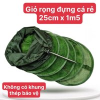 Giỏ đựng cá Rọng đựng cá khung kim loại siêu bền cao cấp GC10 - Loại rẻ 25cm x1m5