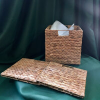 Giỏ đựng có thể gấp gọn [VUÔNG], hộp đựng phụ kiện,giỏ cói lục bình đựng quần áo, đựng sách và tài liệu, sắp xếp nhà cửa