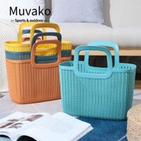 Giỏ đựng đồ bằng nhựa MUVAKO, Giỏ đựng đồ giặt dung tích lớn di động, Giỏ đựng trái cây bằng nhựa đa chức năng