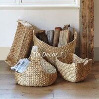 Giỏ đựng đồ đa năng đan lục bình , đựng quần áo , đồ chơi cho bé hình thuyền đẹp mắt