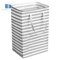 Giỏ đựng đồ giặt lớn 75L Giỏ đựng quần áo có thể gập lại Túi đựng đồ chơi sọc có tay cầm mở rộng
