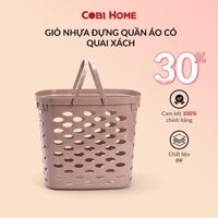 Giỏ đựng đồ giặt quần áo phơi, rổ nhựa đa năng màu nâu