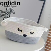 Giỏ đựng đồ GOFIDIN, Giỏ dệt tay cầm đa chức năng, Hộp đựng bông đa năng dễ thương 2025