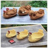 Giỏ đựng đồ mây giả mây mây, giỏ trái cây gà vịt ngỗng, giỏ siêu thị phòng khách, giỏ bánh mì, đồ ăn nhẹ dệt nhựa thủ công 21NC