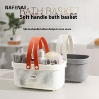 Giỏ đựng đồ phòng tắm bằng nhựa PP bền bỉ có tay cầm silicon mềm - Thiết kế sấy nhanh, có sẵn nhiều màu