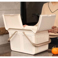 GIỎ ĐỰNG ĐỒ QUAI XÁCH LÀN ĐỰNG ĐỒ CÓ NẮP ĐẬY THÔNG MINH ĐA NĂNG DÀNH CHO MẸ & BÉ PHONG CÁCH BẮC ÂU