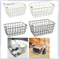 Giỏ đựng đồ sắt, Giỏ đựng đồ, Trang trí nhà cửa di động, Quà tặng tân gia có tay cầm bằng gỗ, Đa chức năng cho đồ chơi đựng thức ăn