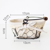 Giỏ đựng đồ sắt rèn cổ điển Giỏ đựng đồ nhà bếp Giỏ đựng bánh mì trái cây Giỏ để bàn