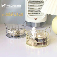 Giỏ đựng đồ sắt rỗng thời trang Hộp đựng mỹ phẩm văn phòng tròn Lưới để bàn 1.9 Giỏ đựng đồ có giá trị cao